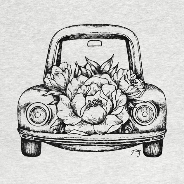 Floral Vintage Car I by Akbaly